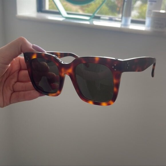 Celine Tilda Tortoise Oversized Sunglasses - Picture 3 of 4